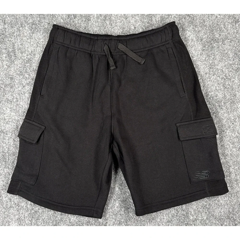 New Balance Boys Large 14/16 Black Fleece Cargo Shorts NWT